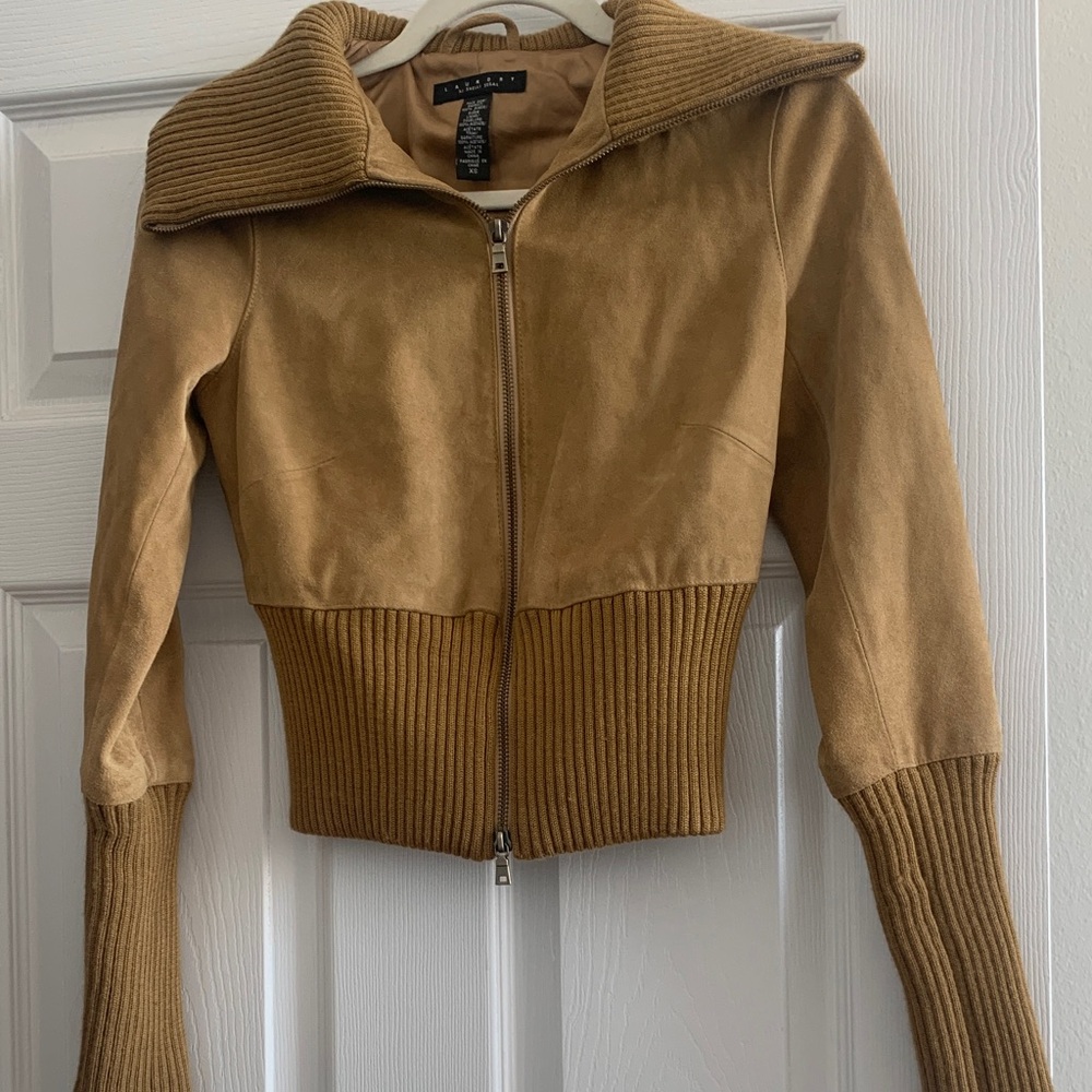 Laundry By Shelli Segal Camel Bomber Jacket